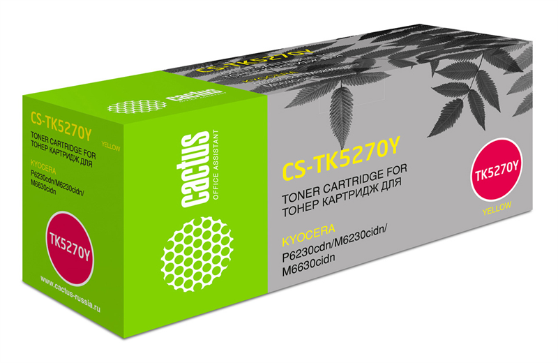 Картридж лазерный Cactus CS-TK5270Y TK-5270Y желтый (6000стр.) для Kyocera Ecosys P6230cdn/M6230cidn/M6630cidn Картридж лазерный Cactus CS-TK5270Y TK-5270Y желтый (6000стр.) для Kyocera Ecosys P6230cdn/M6230cidn/M6630cidn