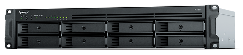 Система хранения данных Synology 2U/8bay QC 2,2GhzCPU/4Gb(32)/RAID0,1,5,6,10/upto 12HDD (1xRX418)/2xUSB3.2/1eSATA/iSCSI/4xGbE(+1Expslot)/2xIPcam/norail repl RS1219+