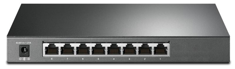  TP-Link JetStream™ 8-портовый гигабитный Smart коммутатор с 4 портами PoE+, 4 гигабитных порта PoE+, 802.3at/af, бюджет PoE — 62 Вт, стальной корпус