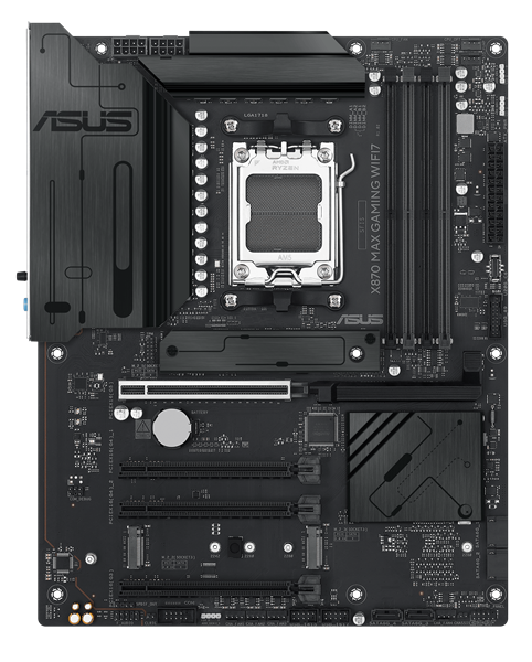 Материнская плата ASUS X870 MAX GAMING WIFI7, AM5, X870, 4*DDR5, 4*SATA, 3*M.2, 4*USB 3.2, 4*USB 2.0, 2*Type-C, 5*PCIx16, HDMI, ATX; 90MB1LY0-M0EAY0