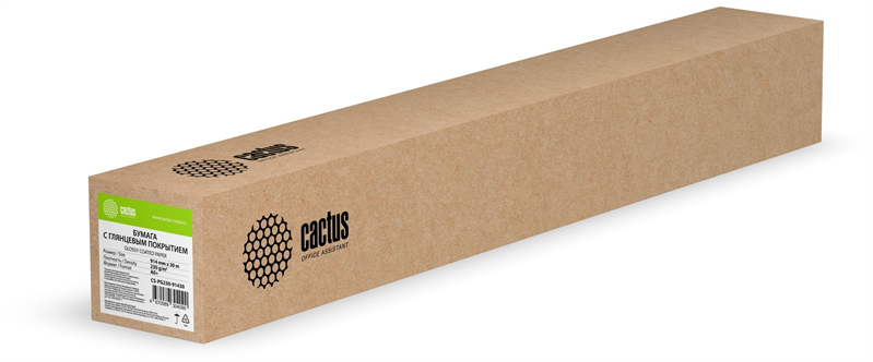 Бумага Cactus CS-PG230-91430 36"(A0) 914мм-30м/230г/м2/белый глянцевое универсальная (с покрытием) втулка:50.8мм (2") Бумага Cactus CS-PG230-91430 36"(A0) 914мм-30м/230г/м2/белый глянцевое универсальная (с покрытием) втулка:50.8мм (2")