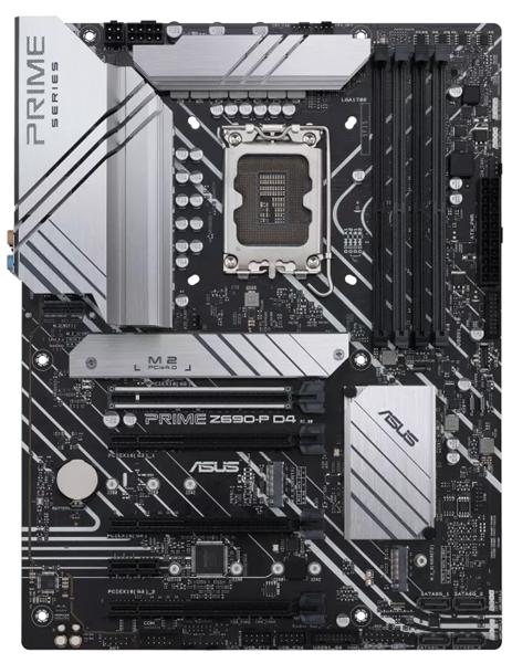 Материнская плата ASUS PRIME Z690-P D4-CSM, LGA1700, Z690, 4*DDR4, HDMI+DP, CrossFireX, SATA3 + RAID, Audio, Gb LAN, USB 3.2*8, USB 2.0*6, COM*1 header (w/o cable), ATX ; 90MB18P0-M0EAYC