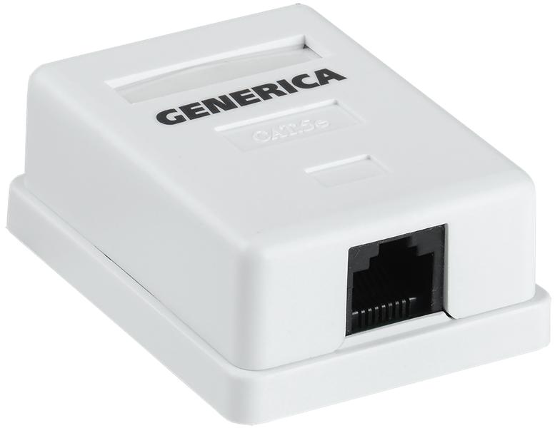  Розетка инф. настенная RJ45 кат. 5Е UTP 1 порт GENERICA