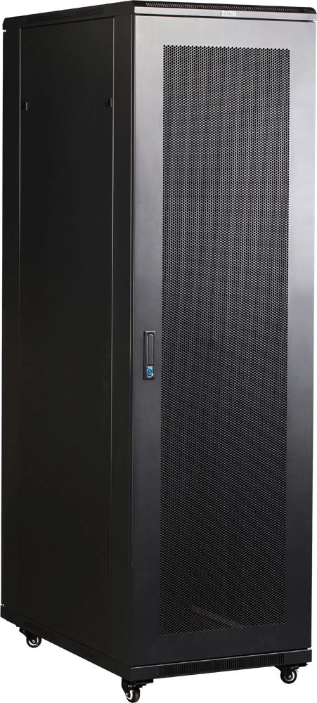 Шкаф коммутационный Lanmaster Business (TWT-CBB-18U-6X10-P1) напольный 18U 600x1000мм пер.дв.перфор. задн.дв.перфор.2-хст. 2 бок.пан. 800кг черный 926мм IP20