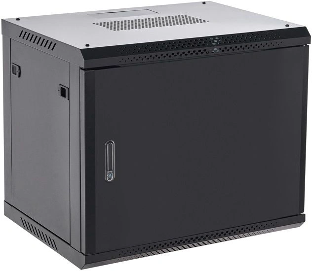 Шкаф коммутационный Rexant (04-0954-122) настенный 9U 400x542мм пер.дв.металл черный металл Шкаф коммутационный Rexant (04-0954-122) настенный 9U 400x542мм пер.дв.металл черный металл