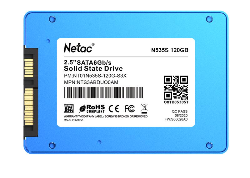 Ssd накопитель Netac SSD N535S 120GB 2.5 SATAIII 3D NAND, 7mm, R/W up to 510/440MB/s, TBW 70TB, 5y wty
