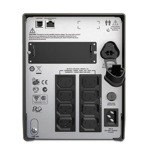 Источник бесперебойного питания APC Smart-UPS 1000VA/670W, Line-Interactive, LCD, Out: 220-240V 8xC13 (4-Switched), SmartSlot, USB, HS User Replaceable Bat, Black, 1 year warranty (REP: SUA1000I) (следы воды)