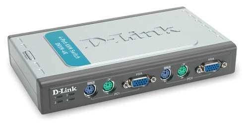 Переключатель D-Link 4-port KVM Switch, VGA+PS/2 ports