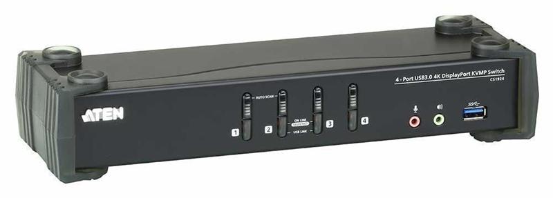 Квм переключатель ATEN 4P USB 4K DP/F. Audio KVMP/USB3.0 Switch