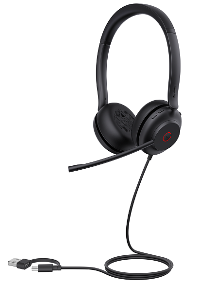 Гарнитура YEALINK UH35 Dual UC USB-C/A Дуо, Проводная, HD звук, шумоподавление, LED-индикатор, USB-C/A, шт