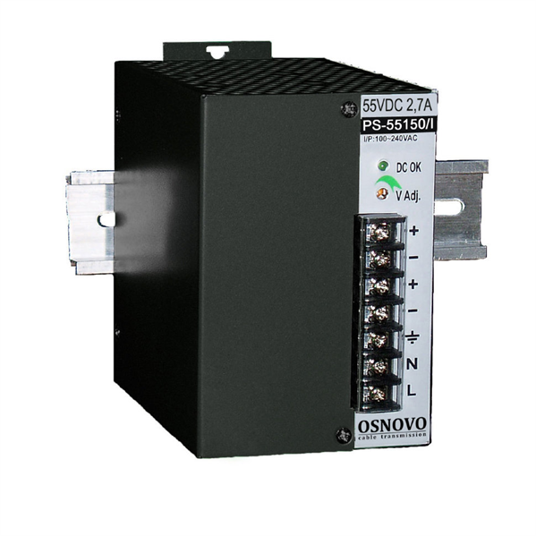 Промышленный блок питания OSNOVO PS-55150/I Промышленный блок питания. DC55V, 2,7A (150W). Диапазон входных напряжений: AC195-265V. КПД: 83%. Регулировка выходного напряжения в диапазоне 50-60V. Защита от короткого замыкания
