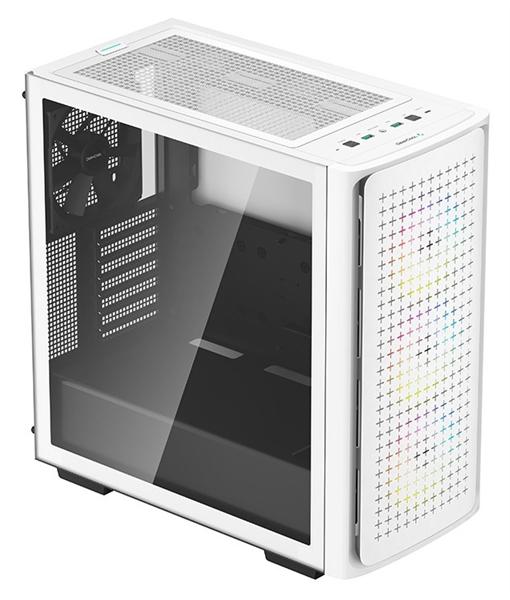 Корпус Deepcool CK560 WH без БП, боковое окно (закаленное стекло), 3xARGB LED 120мм вентилятора спереди и 1x140мм вентилятор сзади, белый, ATX