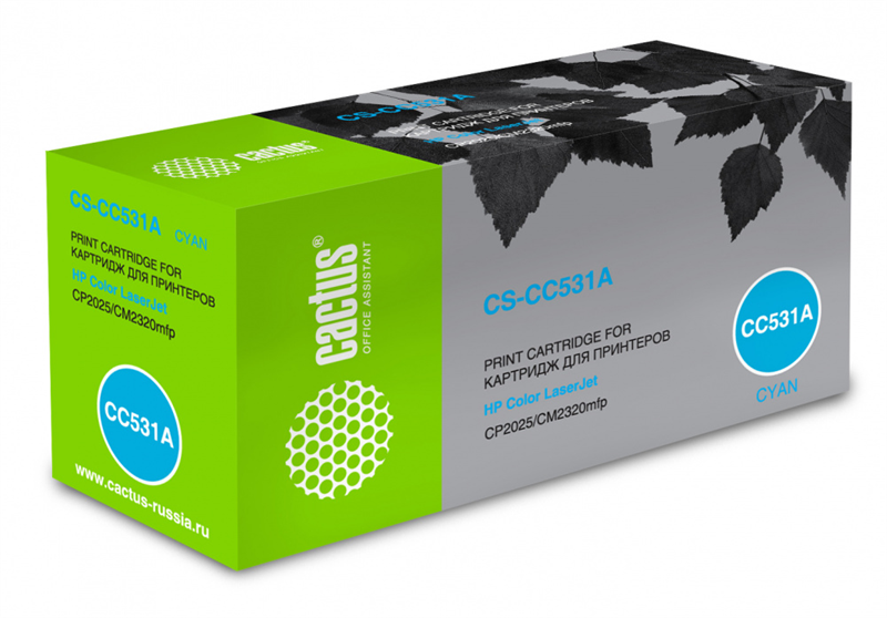 Картридж лазерный Cactus CS-CC531A CC531A голубой (2800стр.) для HP Color LaserJet CP2025/CM2320 Картридж лазерный Cactus CS-CC531A CC531A голубой (2800стр.) для HP Color LaserJet CP2025/CM2320