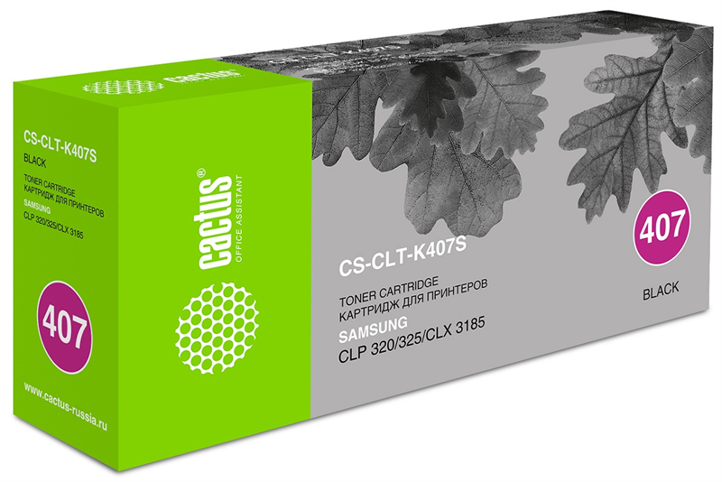 Картридж лазерный Cactus CS-CLT-K407S CLT-K407S черный (1500стр.) для Samsung CLP320/320n/325/CLX3185/3185n/3185fn Картридж лазерный Cactus CS-CLT-K407S CLT-K407S черный (1500стр.) для Samsung CLP320/320n/325/CLX3185/3185n/3185fn