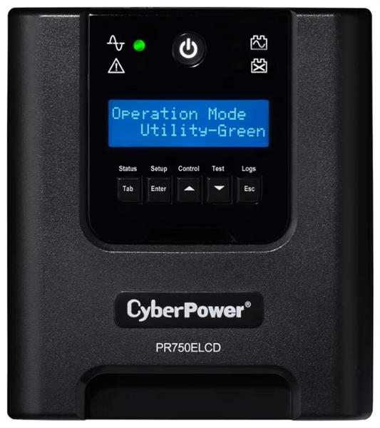 Источник бесперебойного питания CyberPower  PR750ELCD Line-Interactive 750VA/675W USB/RS-232/EPO/SNMPslot (6 IEC С13)
