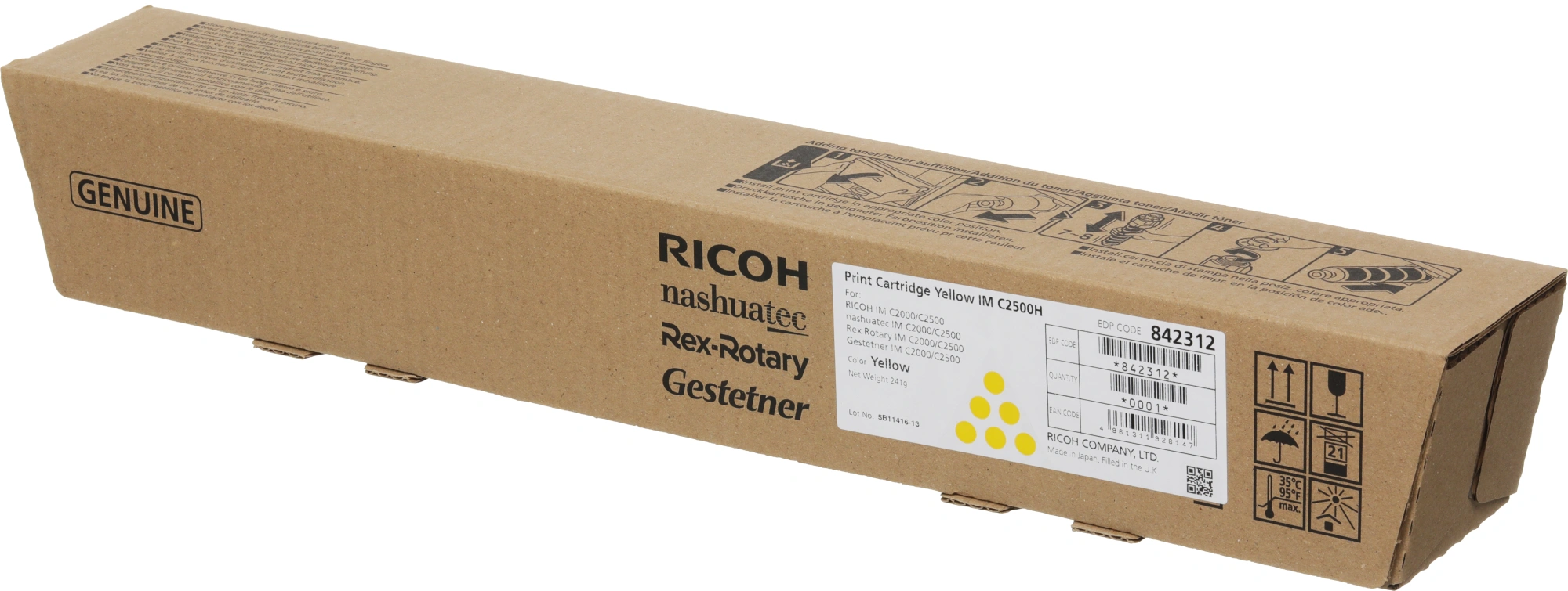 Тонер-картридж Ricoh C2500H тип IM C2000 желтый (842312) 18,1K