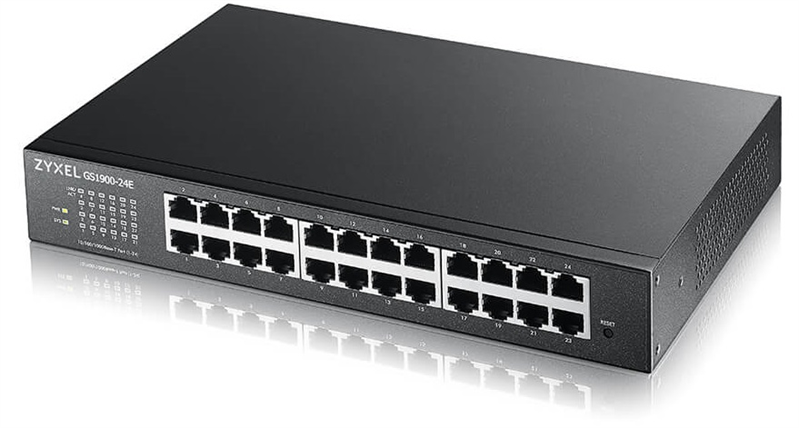 Коммутатор Smart L2 Zyxel GS1900-24E, rack 19", 24xGE, настольный, бесшумный