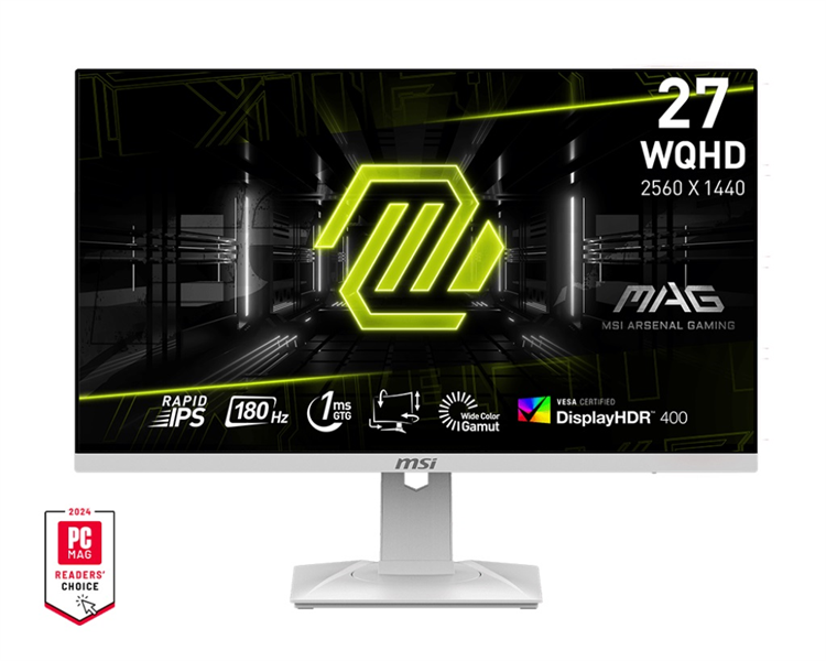 Монитор MSI MAG 274QRFW X32 27" 16:9 WQHD(2560x1440) Rapid IPS Flat, DisplayHDR 400, 0,5ms, 1000:1, 100M:1, 300nits, 2xHDMI 2.0b, DP 1.4a, Tilt, Swivel, Height,Pivot,VESA,320Hz,White,1y w-ty Монитор MSI MAG 274QRFW X32 27" 16:9 WQHD(2560x1440) Rapid IPS Flat, DisplayHDR 400, 0,5ms, 1000:1, 100M:1, 300nits, 2xHDMI 2.0b, DP 1.4a, Tilt, Swivel, Height,Pivot,VESA,320Hz,White,1y w-ty