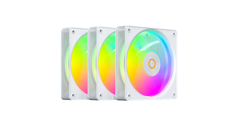 Вентилятор для корпуса Ocypus Gamma F12 Elite WH ARGB 3 IN 1, 120x120x25mm, 4-PIN PWM, 600-1800 RPM, 26 DBA MAX, HYDRO BEARING