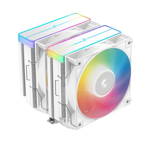 Кулер для процессора DEEPCOOL AG620 WH ARGB V2 LGA20XX/1700/1200/115X/AM5/AM4 (9шт/кор, TDP 260W, PWM, ARGB DUAL Fan 120mm, 6 тепл. трубок, белый) RET (R-AG620-WHAMMN-GJD)