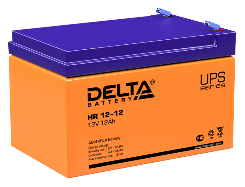 Аккумуляторная батарея Delta Аккумуляторная батарея для ИБП HR 12-12 (12V / 12Ah) (4614010180001) Аккумуляторная батарея Delta Аккумуляторная батарея для ИБП HR 12-12 (12V / 12Ah) (4614010180001)