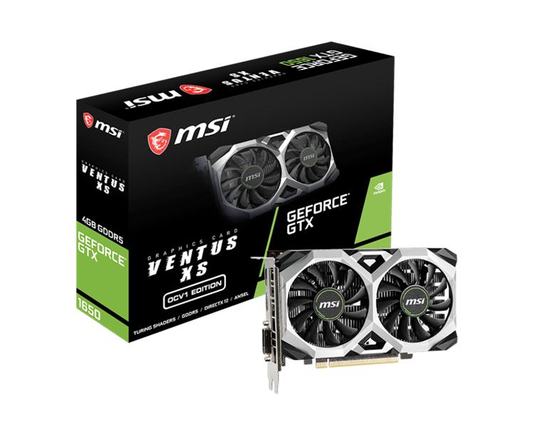 Видеокарта MSI GeForce GTX 1650 VENTUS XS 4G OCV1 PCI-E/GEFORCE GTX 1650 VENTUS XS 4G OCV1/DL-DVI-D/DP/HDMI/ATX/DUAL FAN/OC/4G