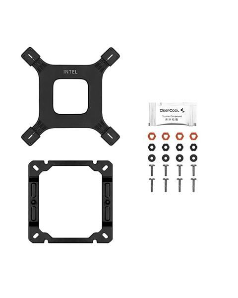 Кулер для процессора DEEPCOOL AG400 BK ARGB LGA1700/1200/115X/AM5/AM4 (18шт/кор, TDP 220W, PWM, ARGB Fan 120mm, 4 тепл. Трубки, черный) RET