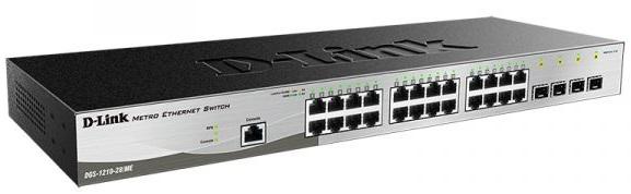 Коммутатор D-Link DGS-1210-28/ME/A2B, L2 Managed Switch with 24 10/100/1000Base-T ports and 4 1000Base-X SFP ports. 16K Mac address, 802.3x Flow Control, 4K of 802.1Q VLAN, 802.1p Priority Queues, Traffic Segmen
