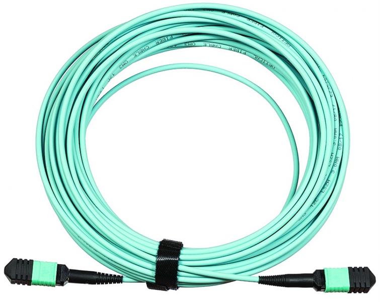  Сборка кабельная MPO-MPO, 12 волокон OM4, тип B (Key Up-Key Up), низкие потери, LSZH, 3 м, розовая