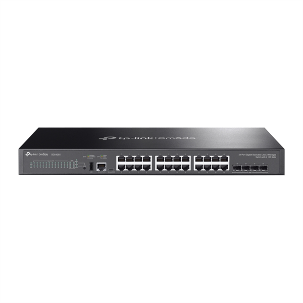 Коммутатор TP-Link SG5428X, Omada 24-Port Gigabit Stackable Lite L3 Managed Switch with 4 10G Slots