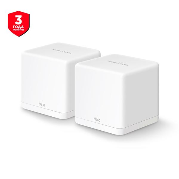  MERCUSYS AC1300 Домашняя Mesh Wi-Fi система, до 400 Мбит/с на 2,4 ГГц + до 867 Мбит/с на 5 ГГц, 2 встроенные антенны, по 2 гигабитных порта на каждом устройстве (автоопределение WAN/LAN)