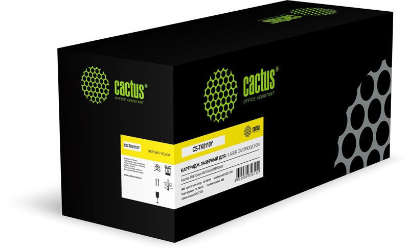Картридж лазерный Cactus CS-TK8110Y TK-8110Y Asia-Pacific желтый (6000стр.) для Kyocera Mita Ecosys M8124cidn/M8130cidn