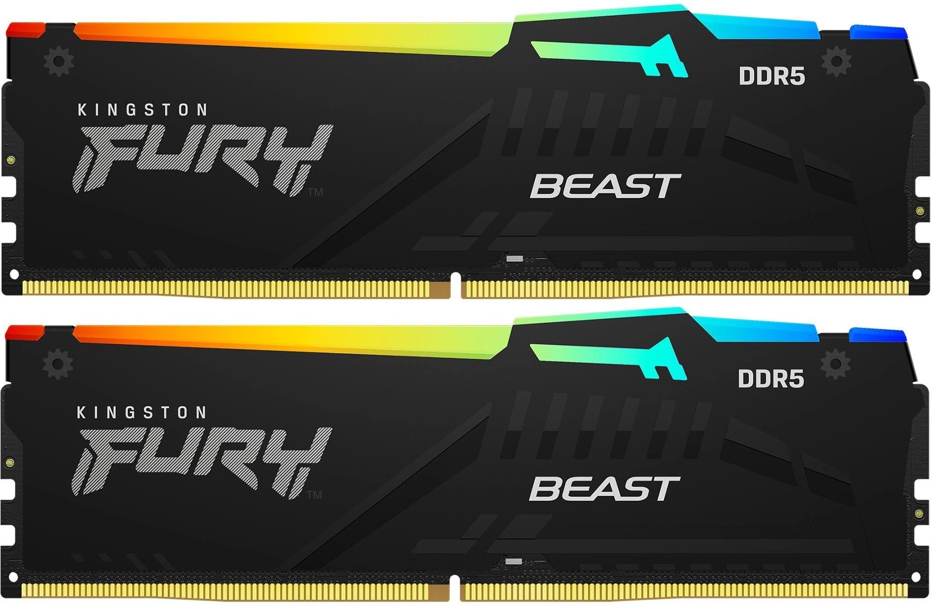 Модуль памяти Kingston 64GB DDR5 6000MHz DIMM FURY Beast Black RGB EXPO Non-ECC Unbuffered DIMM (Kit 2*32GB) 2RX8 36-38-38 1.35V 288-pin 16Gbit