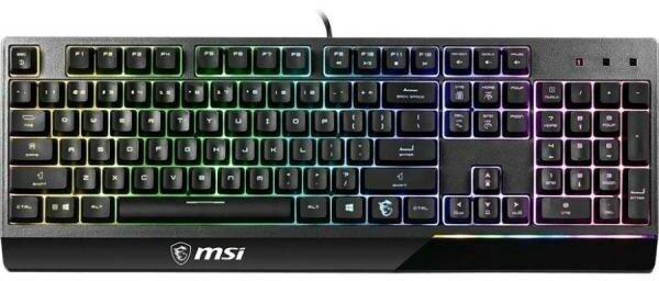 Клавиатура проводная Gaming Keyboard MSI VIGOR GK50 LOW PROFILE, Wired, Mechanical, with Kailh Low Profile Tactile Keys, Floating Key Design, RGB, Black