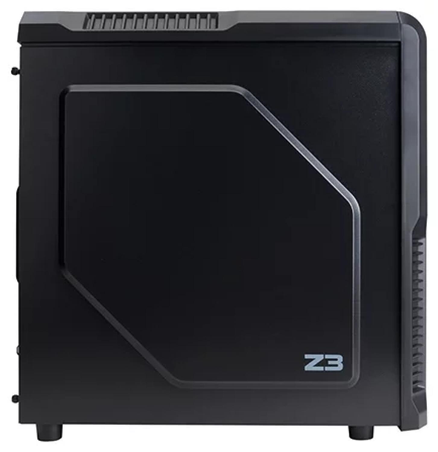 Корпус ZALMAN Z3 ICEBERG, ATX, BLACK, WINDOW, 5x3.5", 1x2.5", 2xUSB2.0, 1xUSB3.0, FRONT 1x120mm ARGB, REAR 1x120mm ARGB