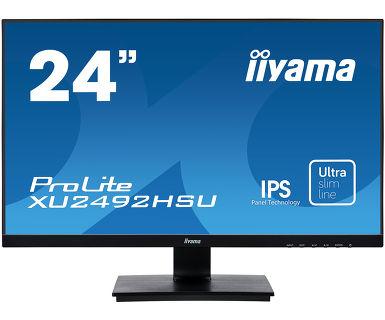 Монитор 23,8" Iiyama XU2492HSU-B1 1920x1080@75Гц IPS LED 16:9 4ms VGA HDMI DP 2*USB 2.0 5M:1 1000:1 178/178 250cd Tilt Speakers Black