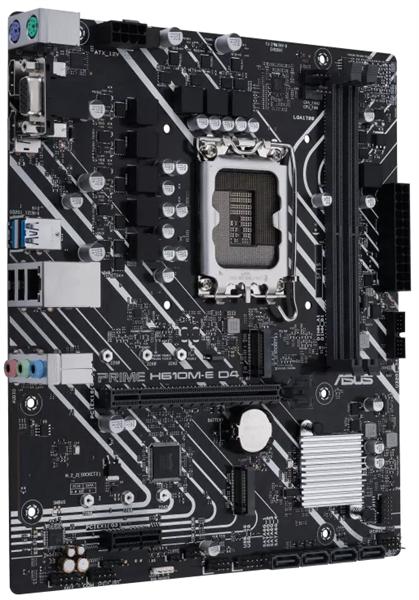 Материнская плата ASUS PRIME H610M-E D4-CSM, LGA1700, H610, 2*DDR4, DP+D-Sub + HDMI, SATA3, Audio, Gb LAN, USB 3.2*4, USB 2.0*6, COM*1 header (w/o cable), mATX ; 90MB19N0-M0EAYC