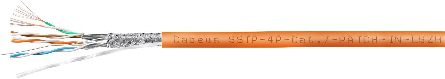 Кабель информационный Cabeus SSTP-4P-CAT.7-PATCH-IN-LSZH кат.7 S/FTP 4 пары 0.55AWG LSZH внутренний 305м оранжевый Кабель информационный Cabeus SSTP-4P-CAT.7-PATCH-IN-LSZH кат.7 S/FTP 4 пары 0.55AWG LSZH внутренний 305м оранжевый