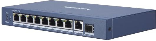 Коммутатор Hikvision DS-3E0510P-E(B) 9x1Гбит/с 1SFP 8PoE+ 110W неуправляемый