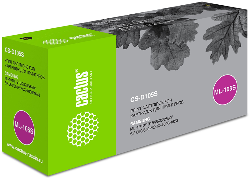 Картридж лазерный Cactus CS-D105S MLT-D105S черный (1500стр.) для Samsung ML-1910/1915/2525/2580/SCX-4600/4623/SF-650