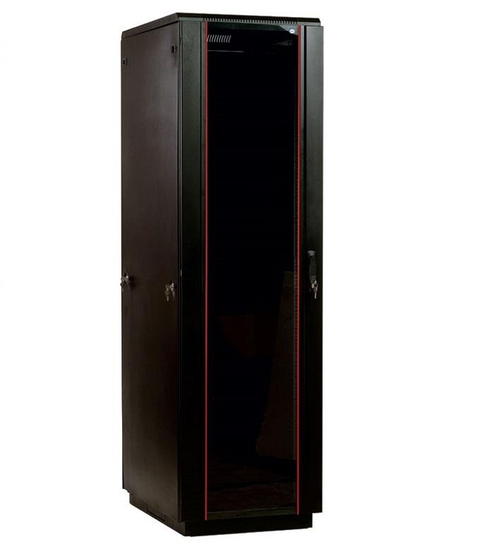  Шкаф телекоммуникационный напольный 42U (800x1000) дверь стекло, цвет чёрный