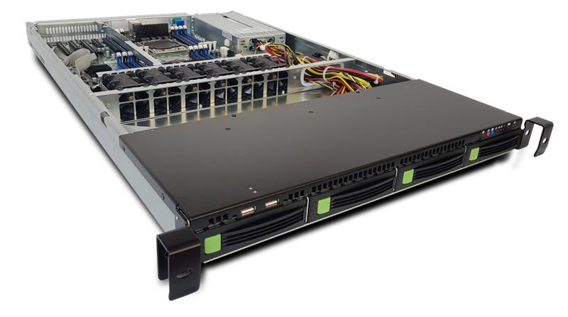 Серверная платформа Rikor 1U Server RP6104 noCPU(2)2nd GenScalable HS PROP(6+2)/TDP 150W/no DIMM(16)/HDD(4)LFF/2x1Gbe/1xFH/1xM.2 NWMe, 1xM.2 SATA /2x1200W/МПТ