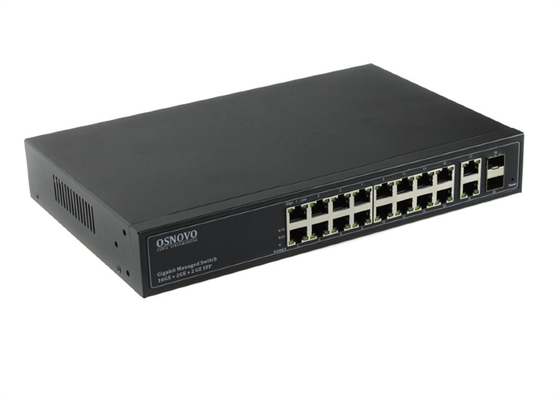 Коммутатор Gigabit Ethernet OSNOVO SW-71802/L Коммутатор Gigabit Ethernet управляемый на 18 RJ45 + 2 GE SFP порта. Порты: 18 x GE (10/100/1000 Base-T) , 2 x GE SFP (1000 Base-X). Поддержка режима CCTV: Увеличение расстояния пер Коммутатор Gigabit Ethernet OSNOVO SW-71802/L Коммутатор Gigabit Ethernet управляемый на 18 RJ45 + 2 GE SFP порта. Порты: 18 x GE (10/100/1000 Base-T) , 2 x GE SFP (1000 Base-X). Поддержка режима CCTV: Увеличение расстояния пер
