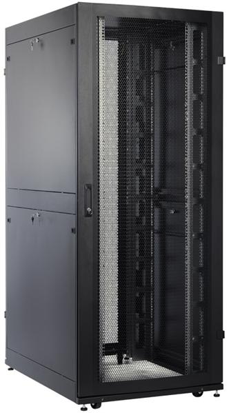 Шкаф серверный ПРОФ напольный 42U (800x1200) дверь перфор. 2 шт., черный, в сборе