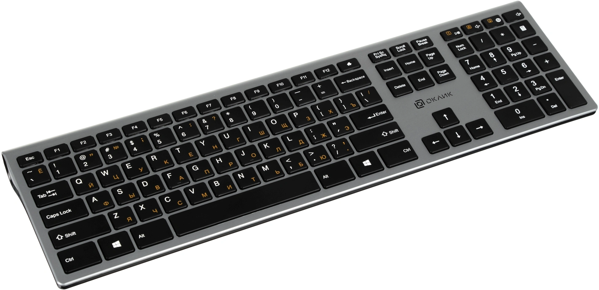 Клавиатура Оклик 890S серый USB беспроводная slim (1196549) Клавиатура Оклик 890S серый USB беспроводная slim (1196549)