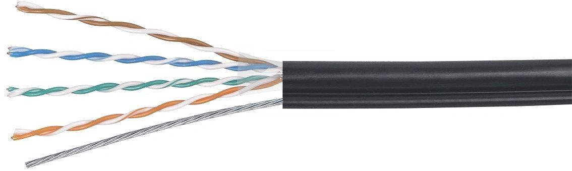 Кабель информационный Cabeus UTP-4P-CAT.5E-SOLID-ST-OUT кат.5E U/UTP 4 пары PE внешний 305м черный Кабель информационный Cabeus UTP-4P-CAT.5E-SOLID-ST-OUT кат.5E U/UTP 4 пары PE внешний 305м черный