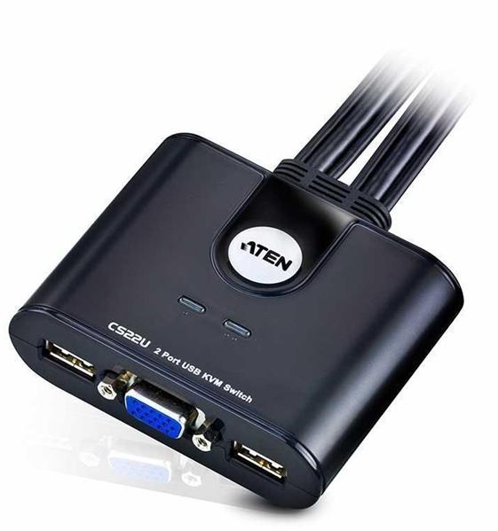 Квм перевключатель ATEN 2-Port USB VGA Cable KVM Switch with Remote Port Selector