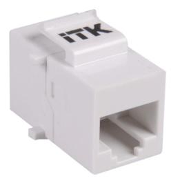  ITK Проходной адаптер кат.5E UTP, RJ45-RJ45, тип Keystone Jack