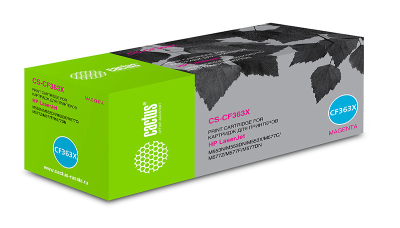 Картридж лазерный Cactus CS-CF363X CF363X пурпурный (9500стр.) для HP CLJ M552dn/M553dn Картридж лазерный Cactus CS-CF363X CF363X пурпурный (9500стр.) для HP CLJ M552dn/M553dn