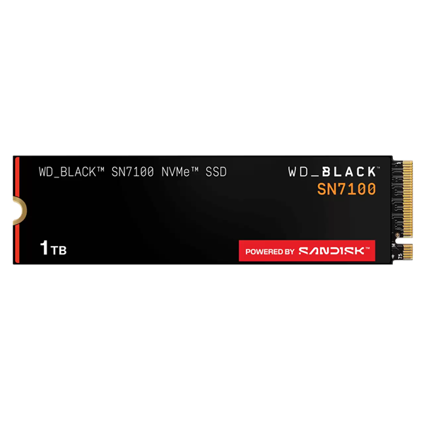 Твердотельный накопитель Western Digital Black SSD SN7100 M2.2280 PCIe 4.0 1Tb, 7250MBs/6900MBs, TBW 600, WDS100T4X0E, 1 year